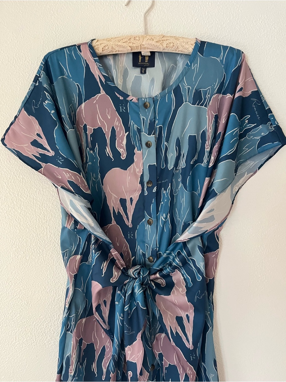 Ronner Design Horse Print Tie-Waist Dress - Picture 3 of 8